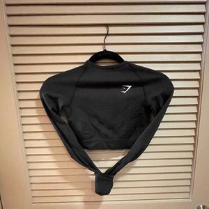 Gymshark Vital Seamless Long Sleeve Crop Black - Xsmall